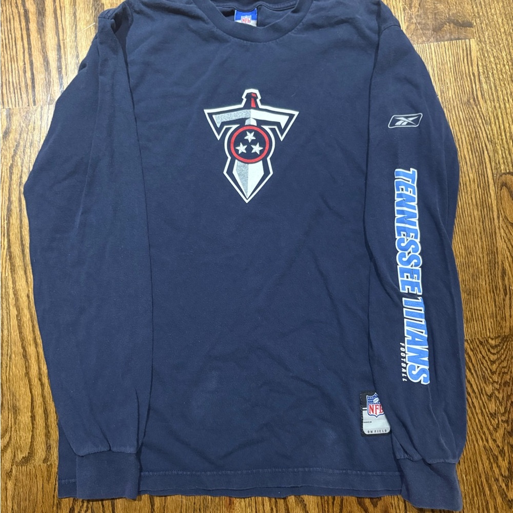 Y2K Reebok Men's Navy Tennessee Titans Long Sleeve Tee